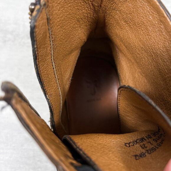 Frye Leather Lace Up Zip Ankle Boots - Men's Size 11.5 D - Brown - Picture 11 of 11